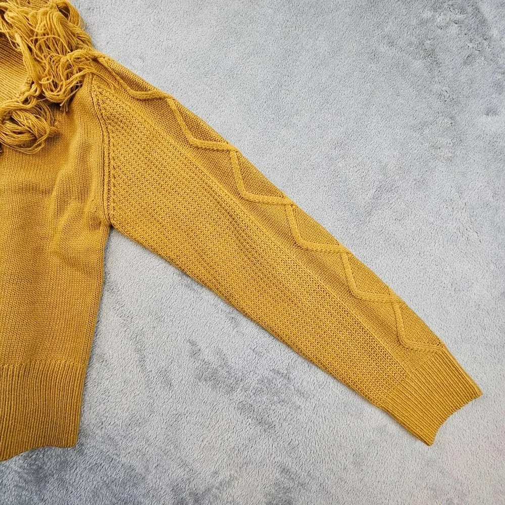 Ninexis Sweater Women's Medium‎ Camel Shawl Neck Tassels Pullover Soft Knit